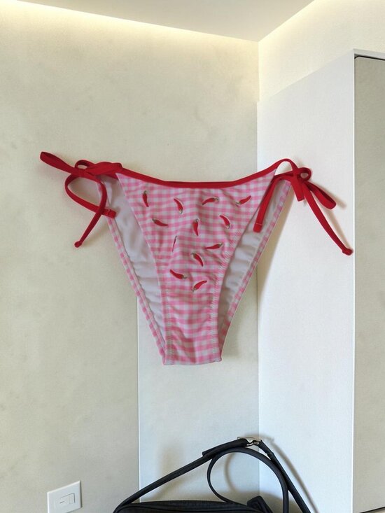 Wild Fable Other - Wild Fable Women's Chili Pepper Low-Rise High Leg Extra Cheeky Bikini Bottom (M)